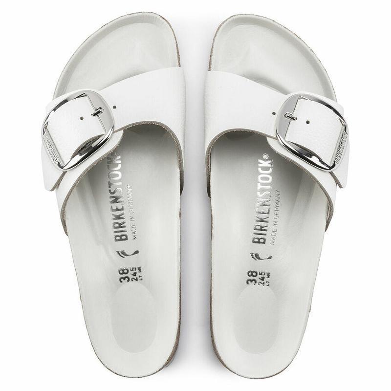 Birkenstock Big Přezkou Læder Madrid Dame Hvide | DK 416DFM